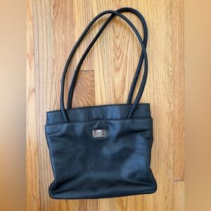 Etienne Aigner Vintage Black Leather Shoulder Bag